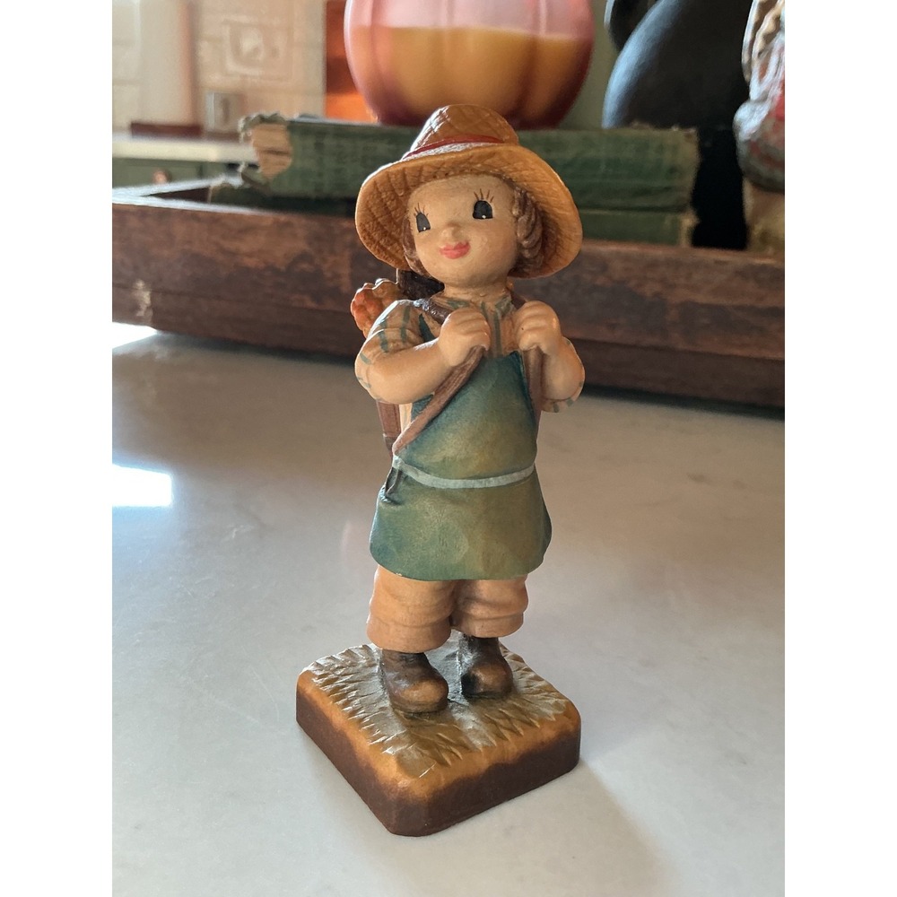 ANRI by Juan Ferrandiz "Harvest Time" Boy Backpack Food 4" Club #4 Wood Italy